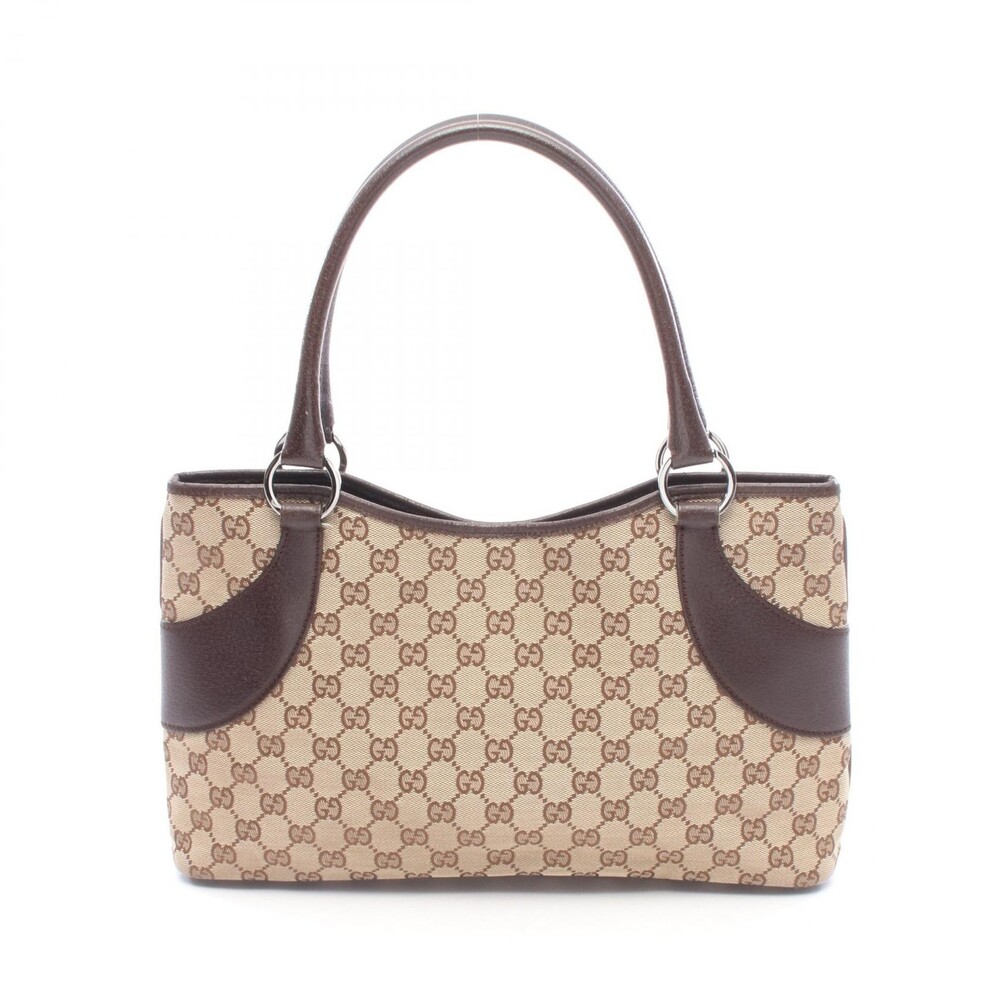 Gucci Gg Canvas Tote Hand Bag Leather #303459G53B